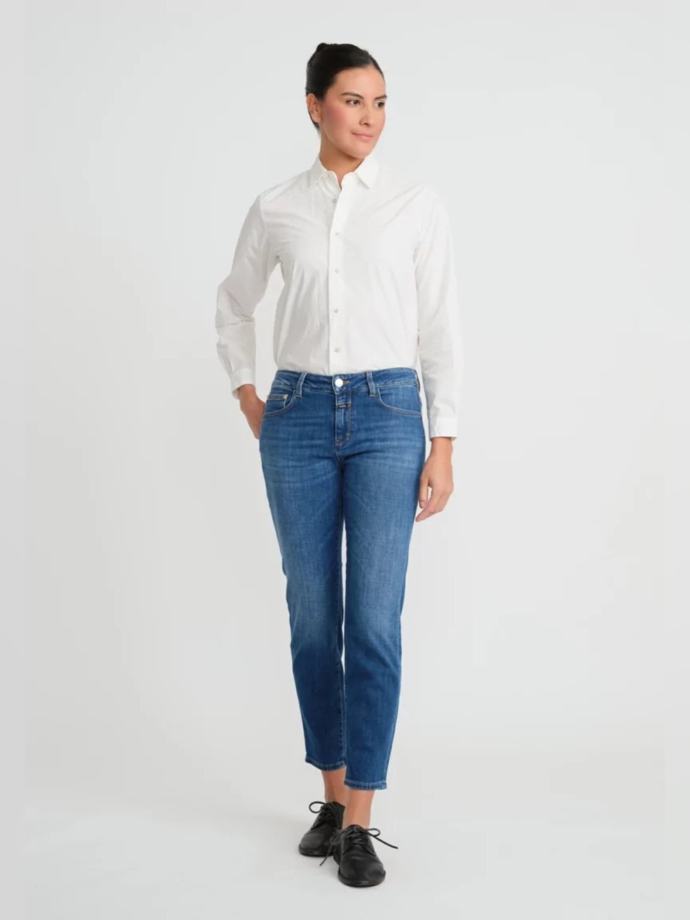 CLOSED “Baker” Cropped High Rise Narrow Skinny Jeans Size 31 Made In Italy